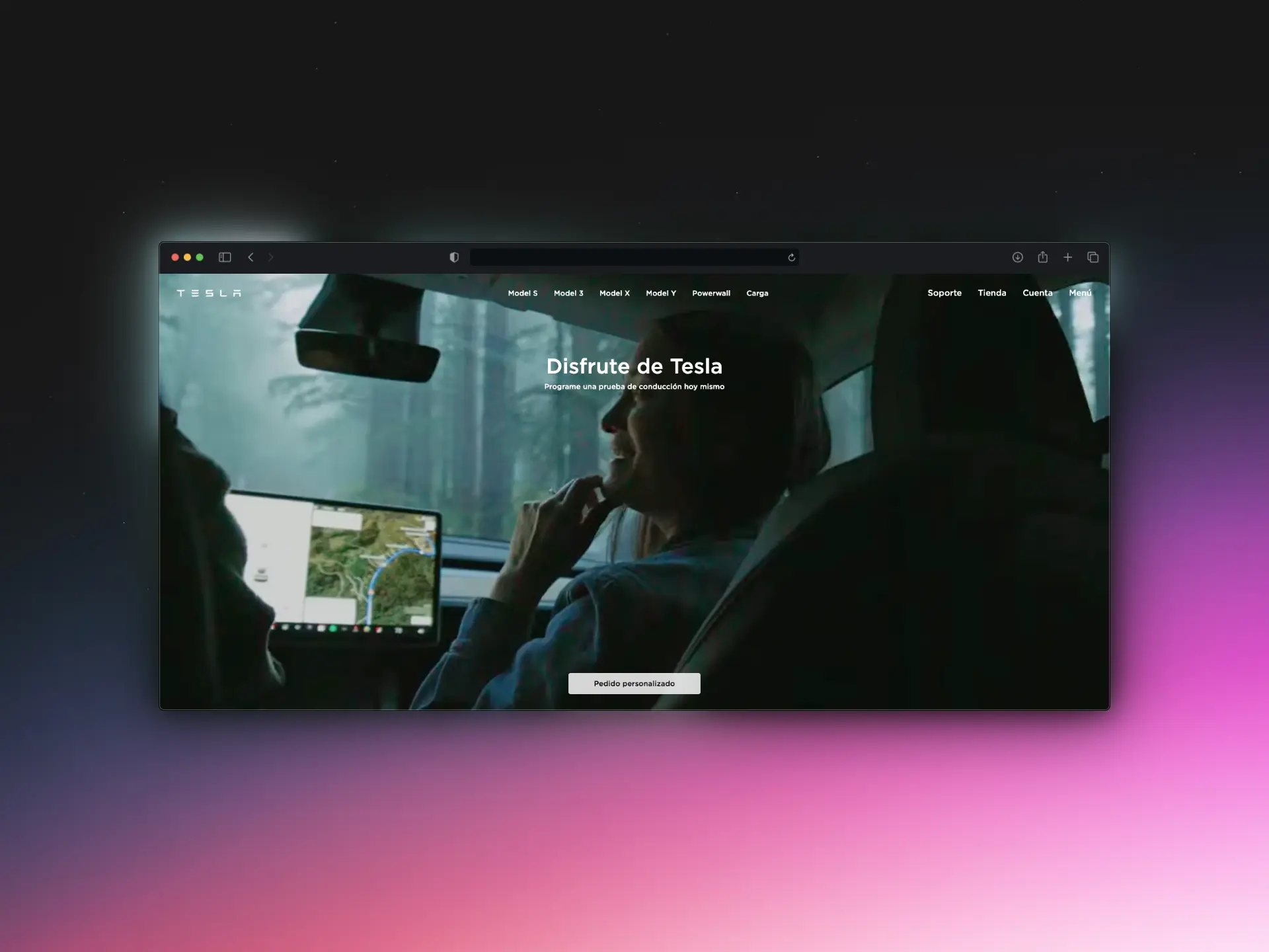 Project screenshot: Tesla Landing